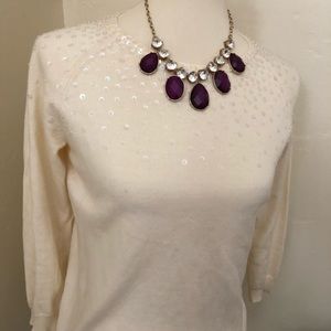 Sequin holiday sweater perfect for the season.